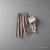 Wide-leg women's summer cotton and linen thin, high-waisted, side-tied, retro and artistic elastic casual pants for women Specification image